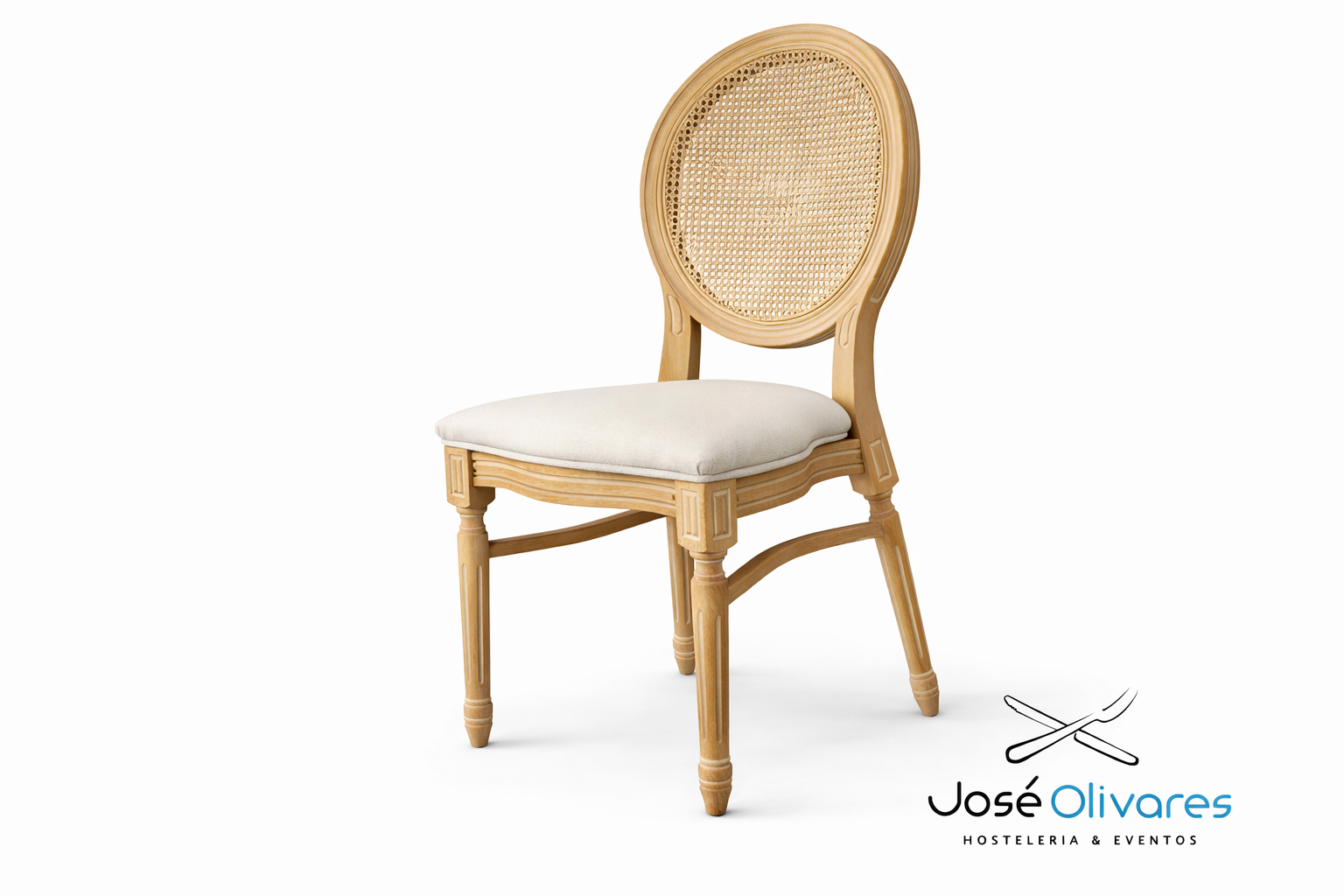 Silla Luis XVI Madera Canage y Lino